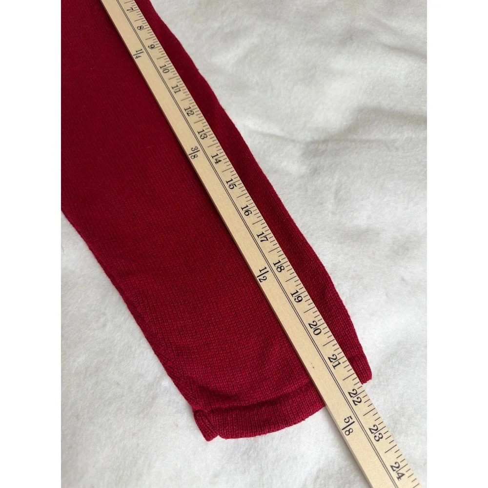 Timberlea Vintage Christmas Snowman Cardigan Sweater XL Red Ramie Cotton Knit